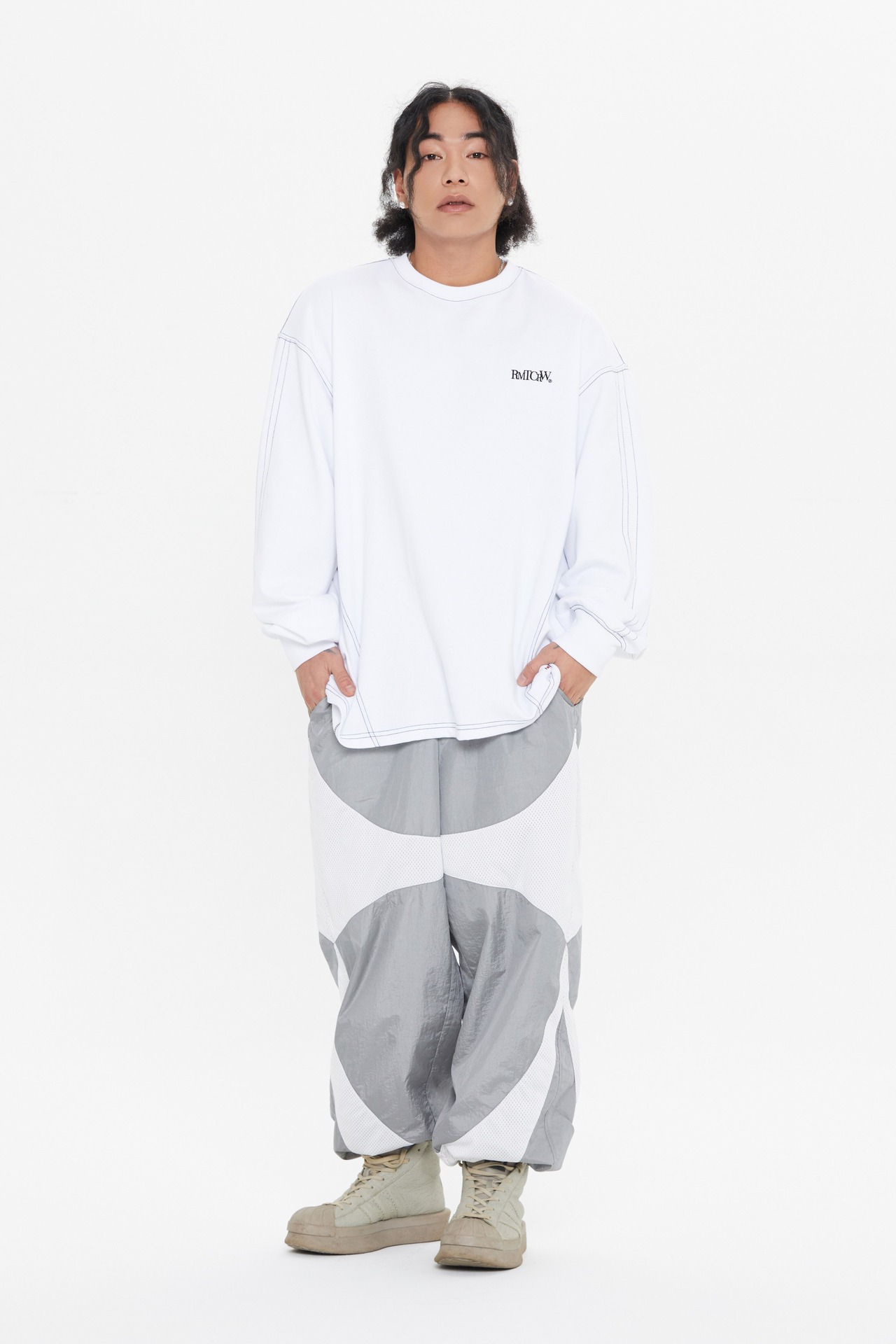 SPORTY LINE LONG SLEEVE_WHITE