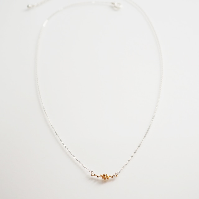 ミモザのネックレス(silver×gold)