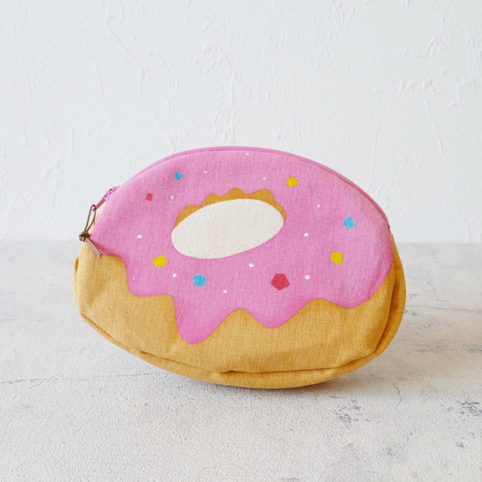 ドーナツポーチ pink | zakka 7070ーオリジナルテキスタイル、手染めの