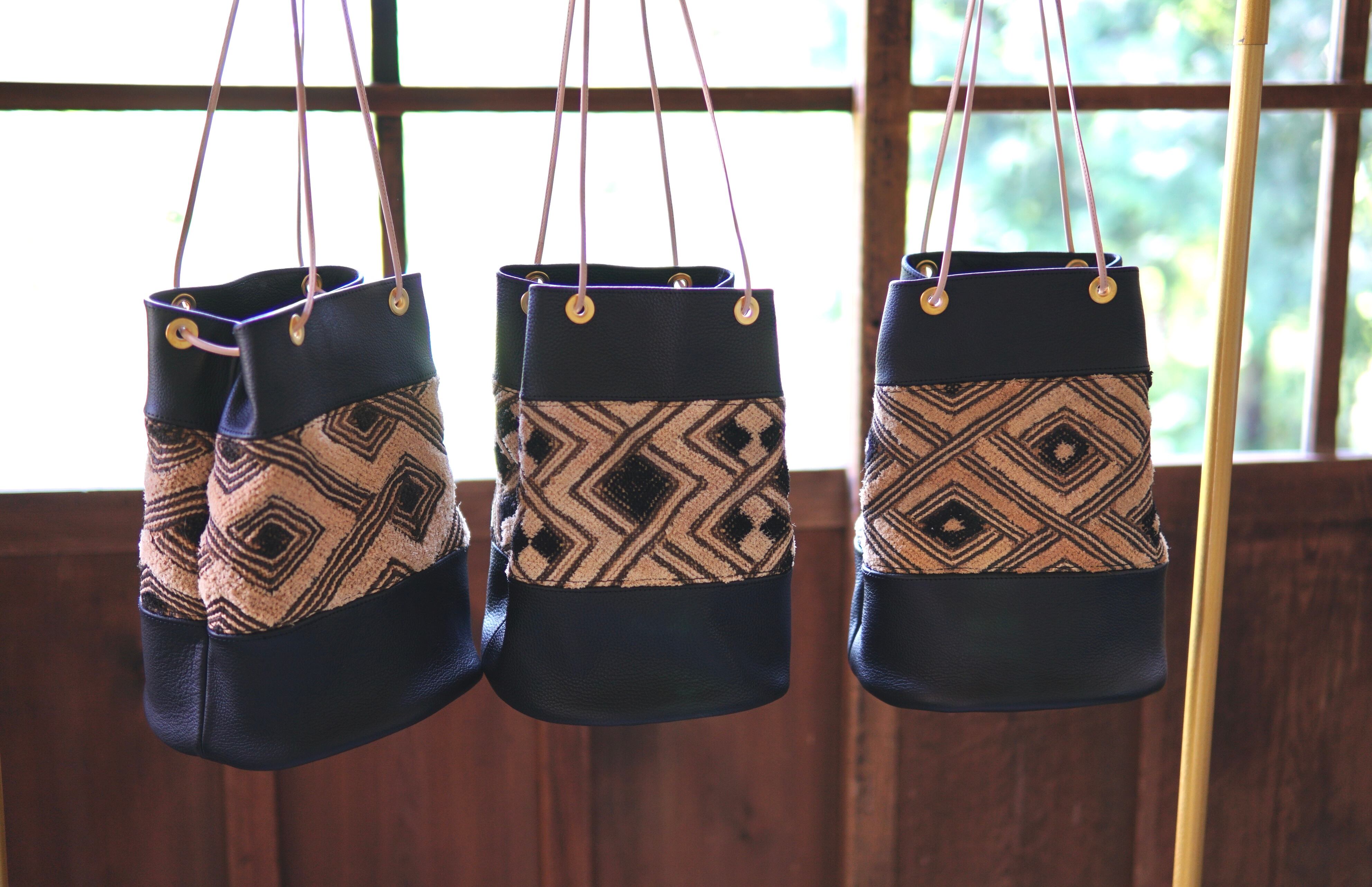 KUBA BAG 巾着 -vintage KUBA cloth × leather | PAY ID