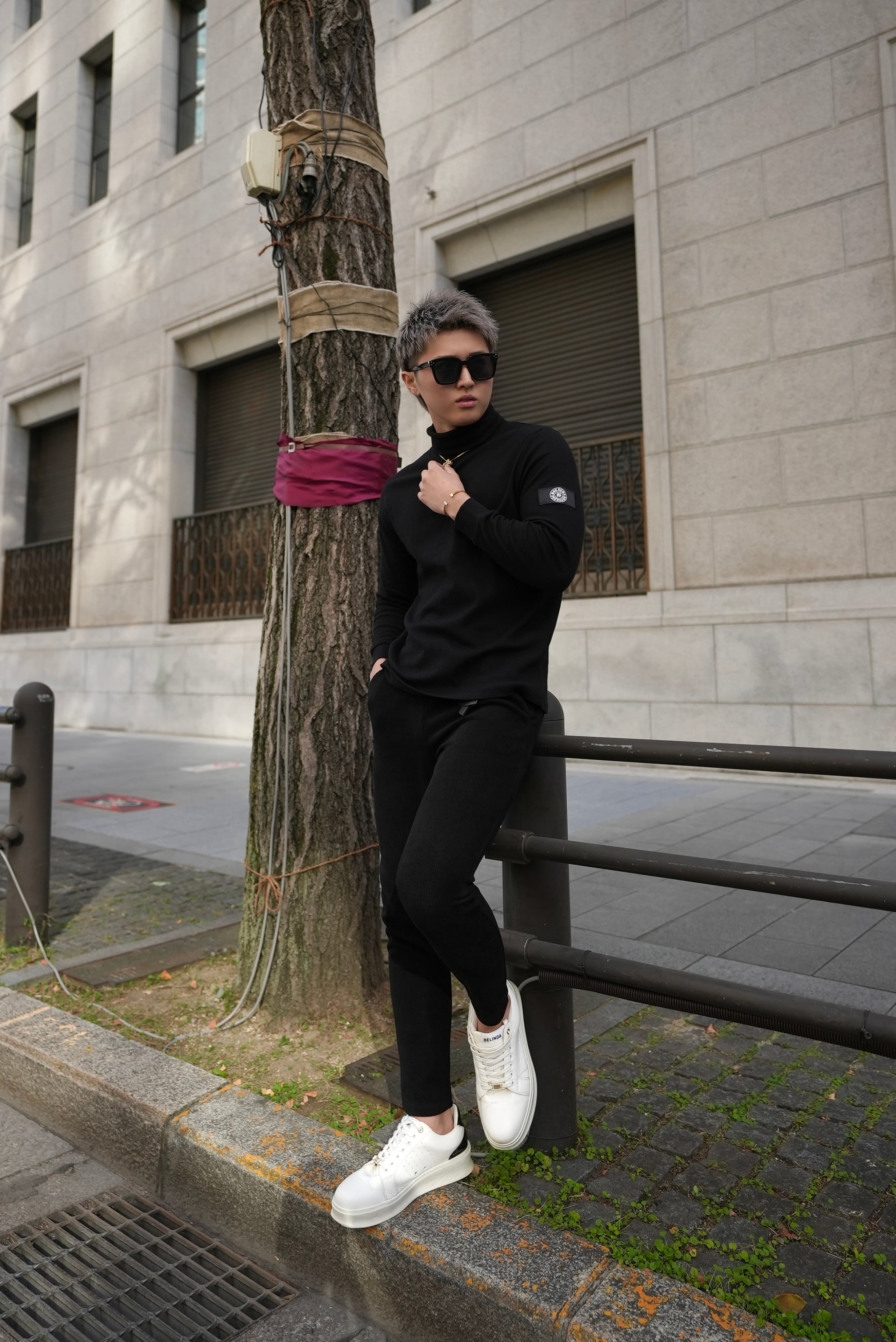 PREMIUM STRETCH TURTLE NECK【BEL-M-025】 | BELINDA OFFICIAL