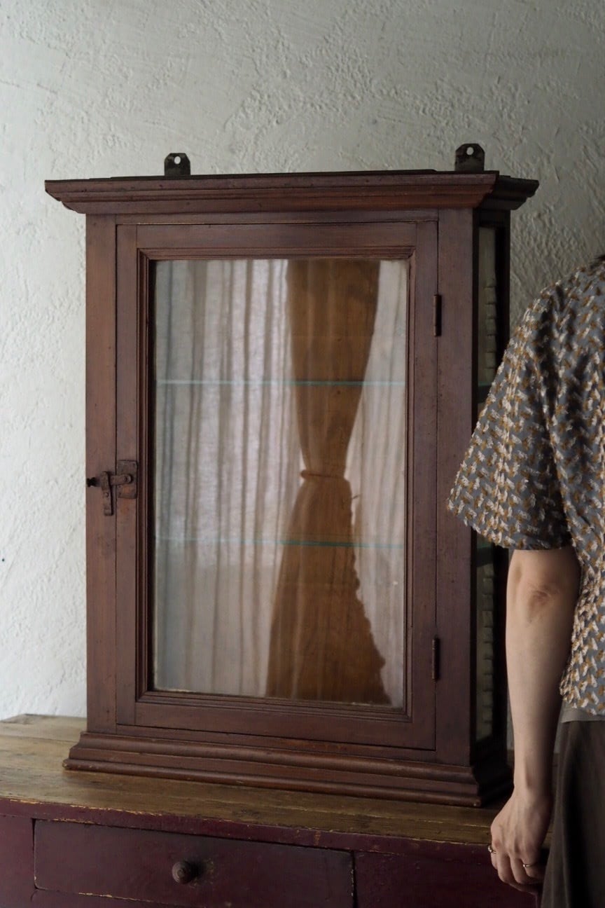 薄いガラスコレクションケース-antique glass show case