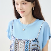 TRUBE エスニックパッチワークティアードキャミマキシワンピース【M~L】ネイビー