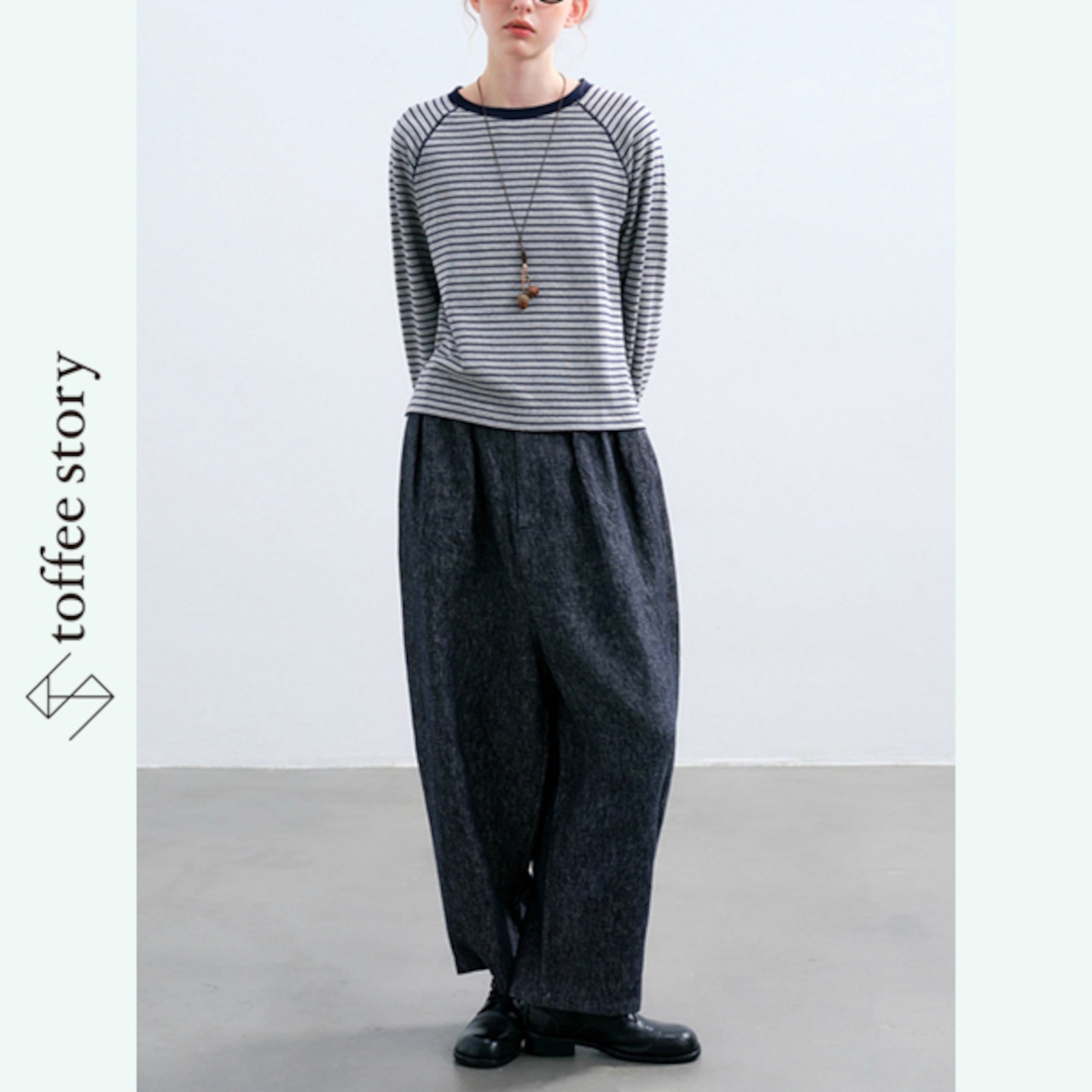 【2color】午後のリズムに溶けるボーダーTシャツ 《P0260》