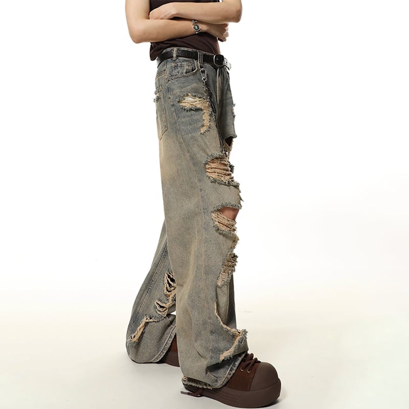 FUTUREBOYレトロダメージ加工デニムパンツ | mblueshop