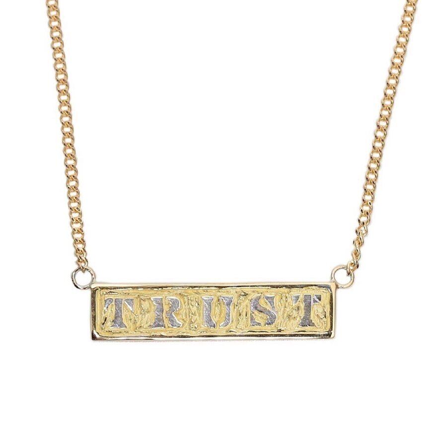 ネックレス 18金 プレート ロゴ ユニセックス original18金necklace