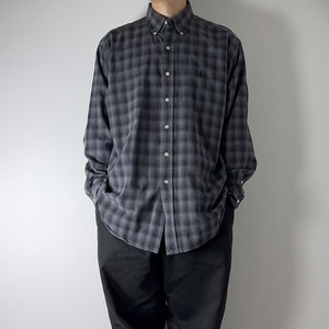 90s Ralph Lauren SILK COTTON shadow plaid shirt "BLAKE" L 古着