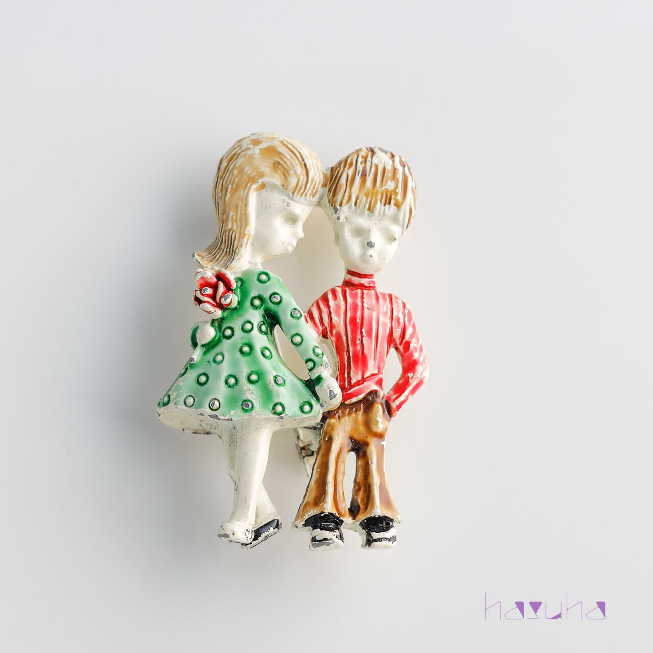 ヴィンテージ GERRY'S エナメル カップル ブローチ | ハスハ オールド