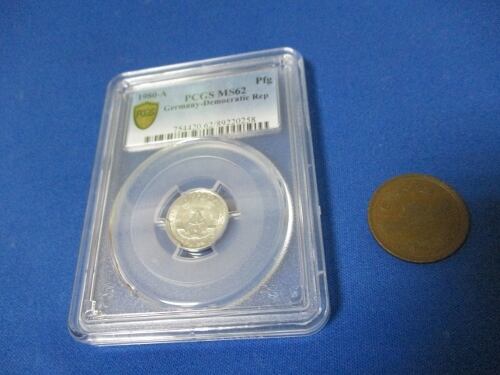ドイツ 1ペニヒ硬貨☆1980年／未使用／アンティークコイン／PCGS MS62
