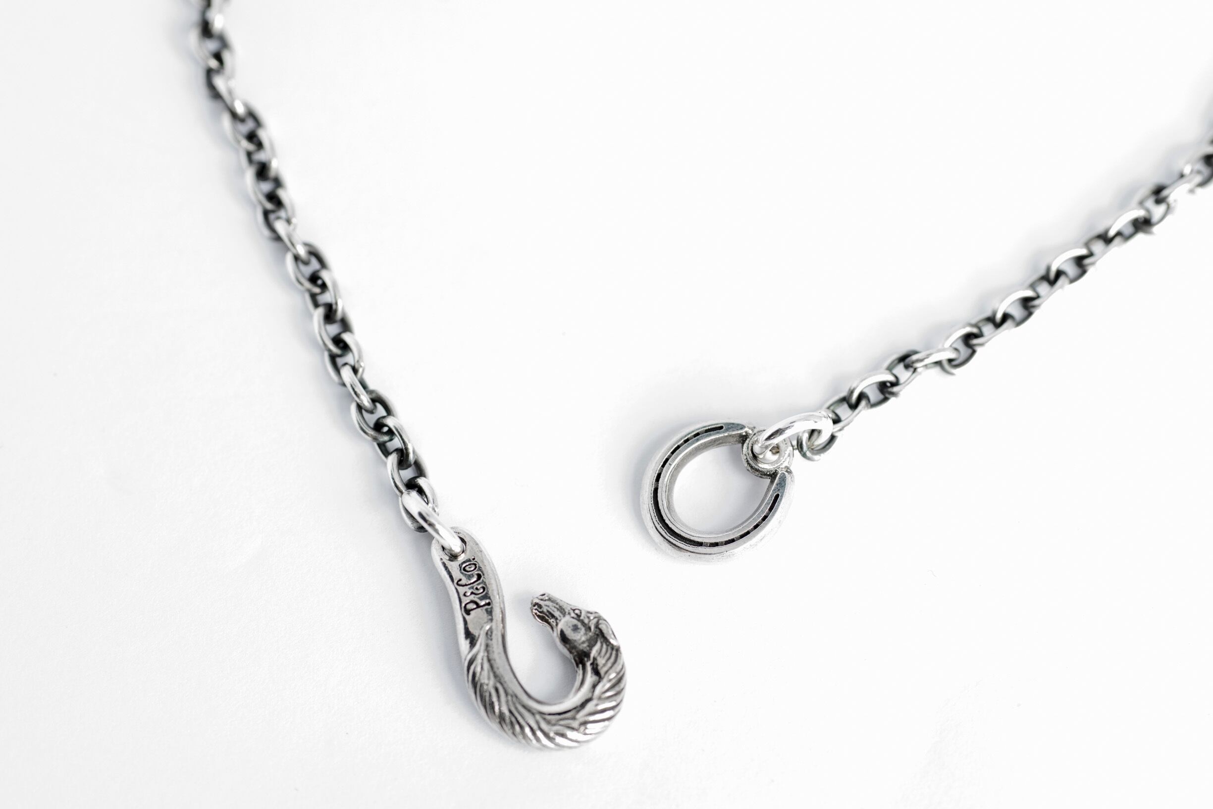 HORSE HOOK CHAIN ALL SILVER (ROUND OR SQUARE). 50cm | Peanuts&Co