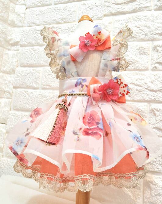 予約【Loocia】Hanbok Dress (Orange)