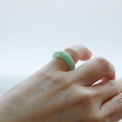 【7号】 clear green 翡翠くり抜き甲丸リング A貨翡翠 jd_rg2521