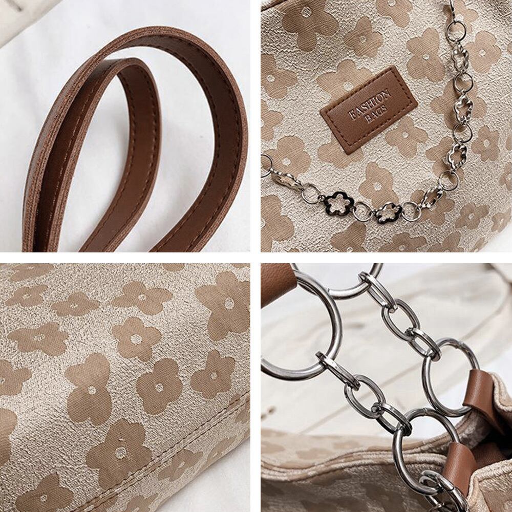 スクエア トート バッグ レディース 大容量 通勤 通学 きれいめ 大人 かわいい 花柄 おしゃれ レザー チェーン付き 大人可愛い 大人女子