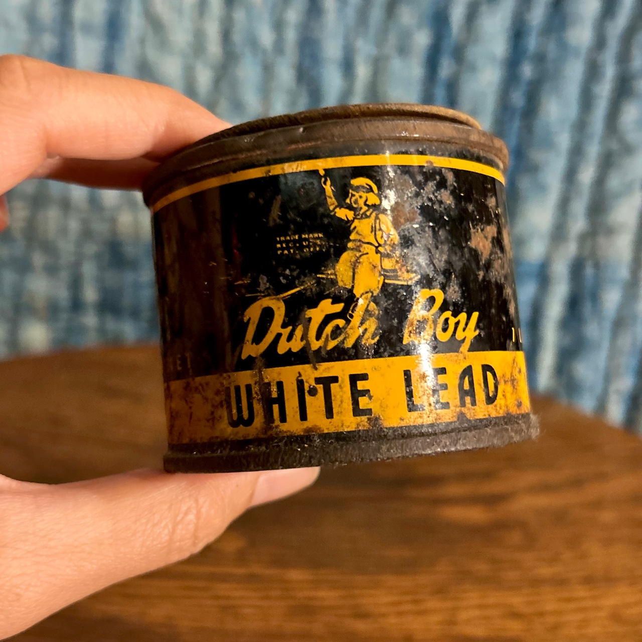 1930s–1940s ダッチボーイ ホワイトリード ヴィンテージ ペイント缶 DUTCH BOY WHITE LEAD Vintage Paint Tin T-693
