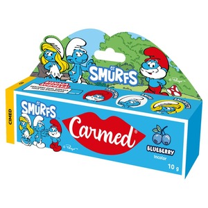 カルメド スマーフ ブルーベリー リップクリーム 無色 / Carmed Smurfs Blueberry Lip Balm (Colorless)