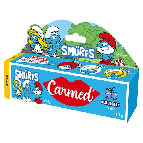 カルメド スマーフ ブルーベリー リップクリーム 無色 / Carmed Smurfs Blueberry Lip Balm (Colorless)