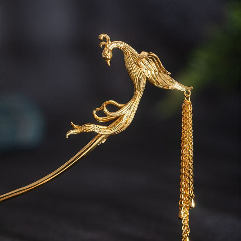 鳳凰モチーフのかんざし - 羽ばたく姿は希望と新たな始まりを示す K168