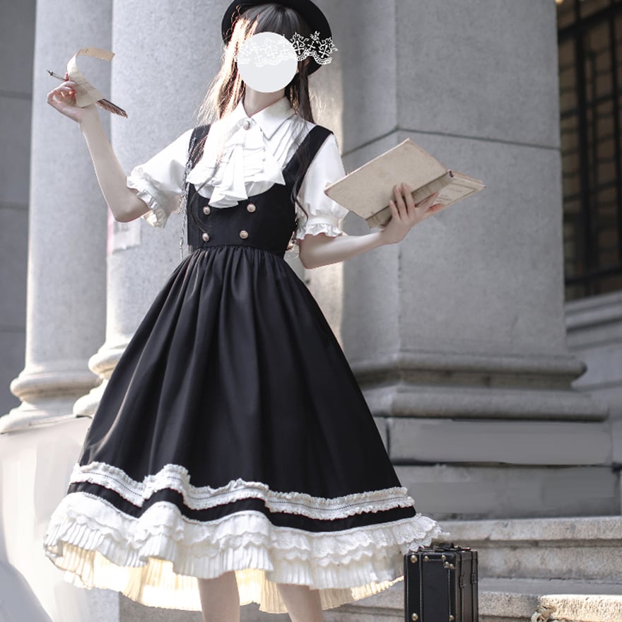 量産型 英国風 セットアップ クラシカルロリィタ 控えめ 胡桃木 JKファッション