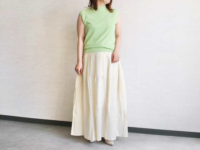 【Gicipi ジチピ】-OPALE- HONEYCOMB COTTON NO SLEEVE KNIT SEW ハニーカムコットンノースリーブニットソー 2417P (3COLORS)