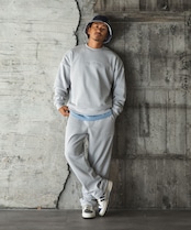 【#Re:room】EMBOSS LOGO STRETCH RIB WIDE PANTS［REP199］