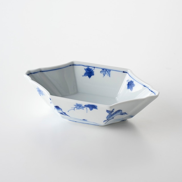 鹿絵 京舟型向付18cm