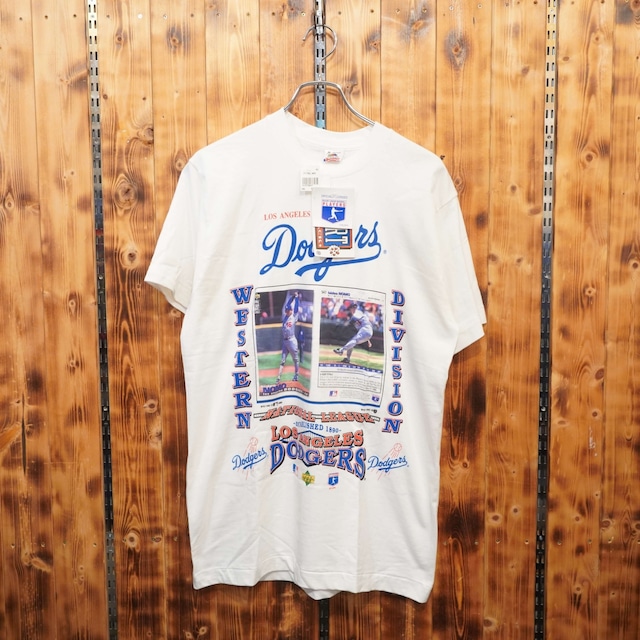 デッドストック　90s Los Angeles Dodgers 野茂英雄　nomo fruit of the loom Tシャツ　M/ドジャース　