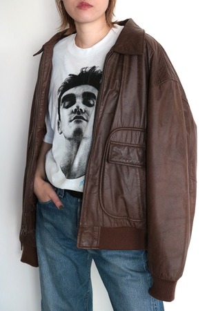 Vintage leather bomber jacket