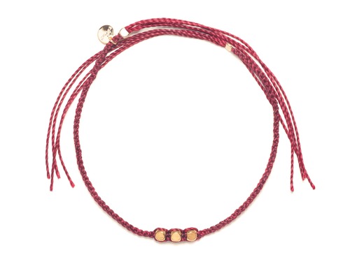 Brass Beads Misanga/Red&Coral(Gold/Silver) (Bracelet/Anklet)[真鍮ビーズミサンガ]