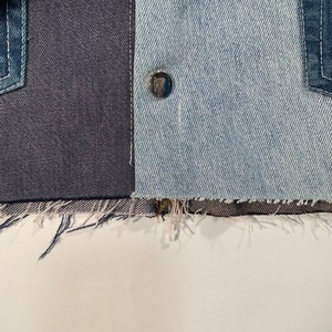 12618 リメイクジャケット 再構築 パッチワーク 襟あり L相当