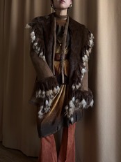 rabbit fur & domestic fox fur jacket-5137-1