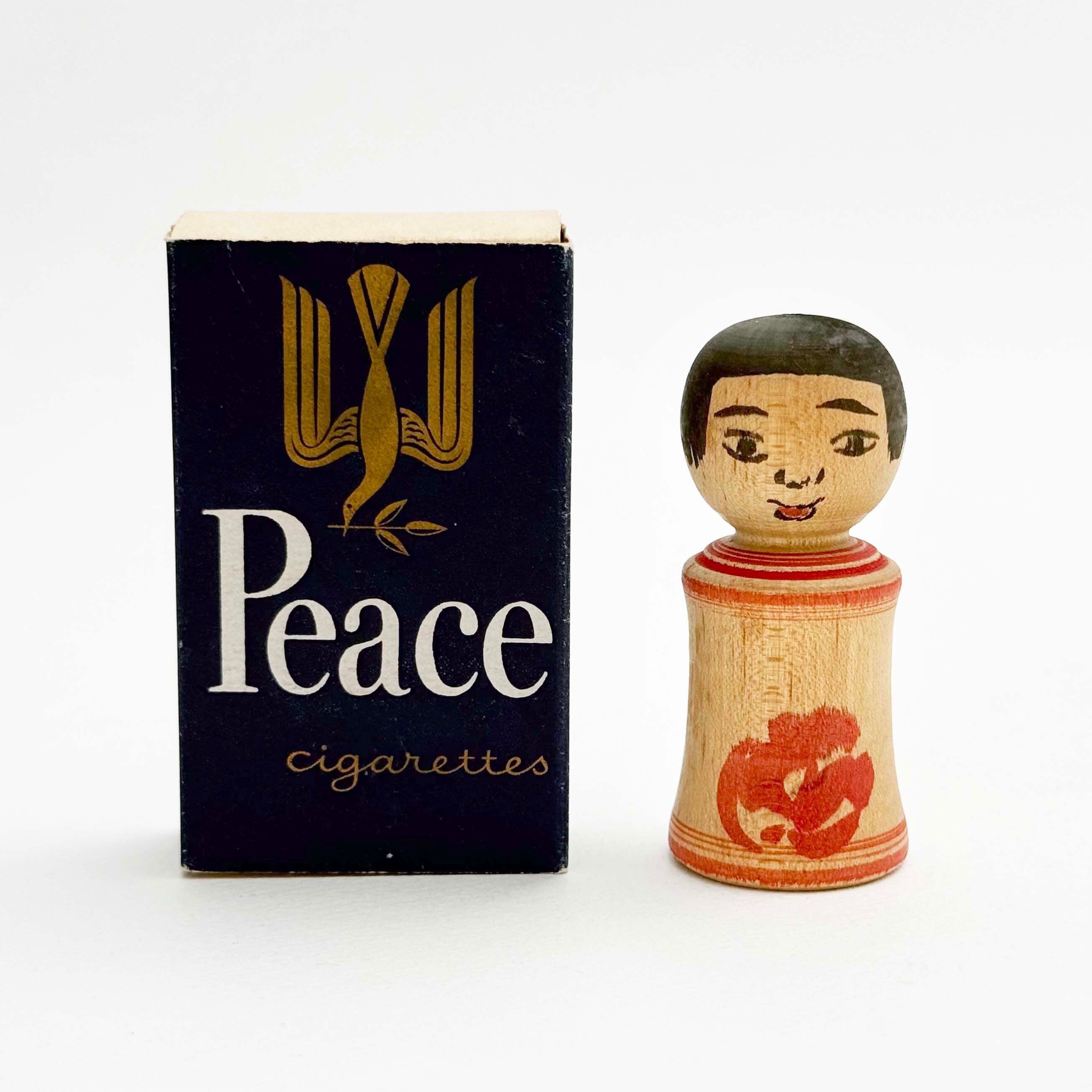 今晃工人 / 小寸こけし（赤い花 6cm）