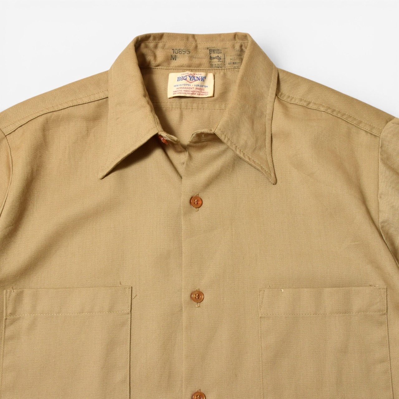 60-70s BIG YANK ワークシャツ USA製 ベージュ 半袖