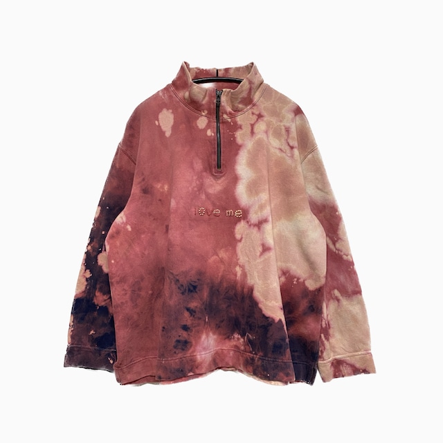 love me tie-dye zip sweat