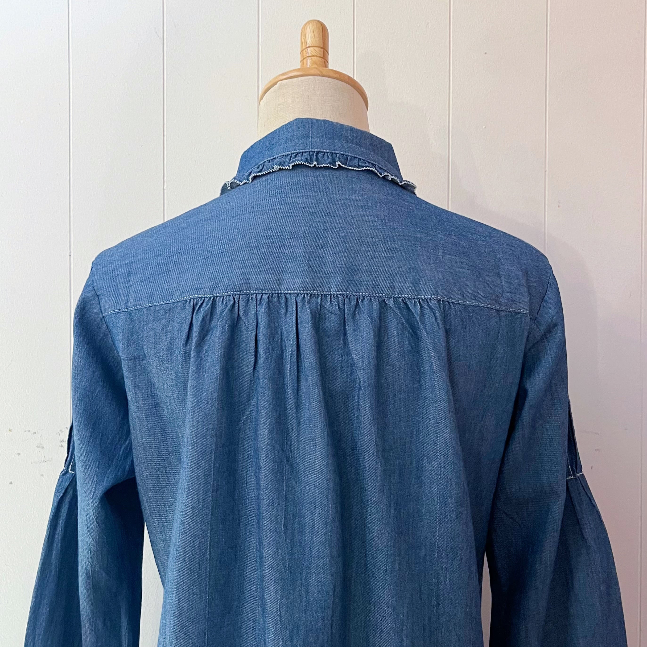 PINKHOUSE / frill pocket denim blouse