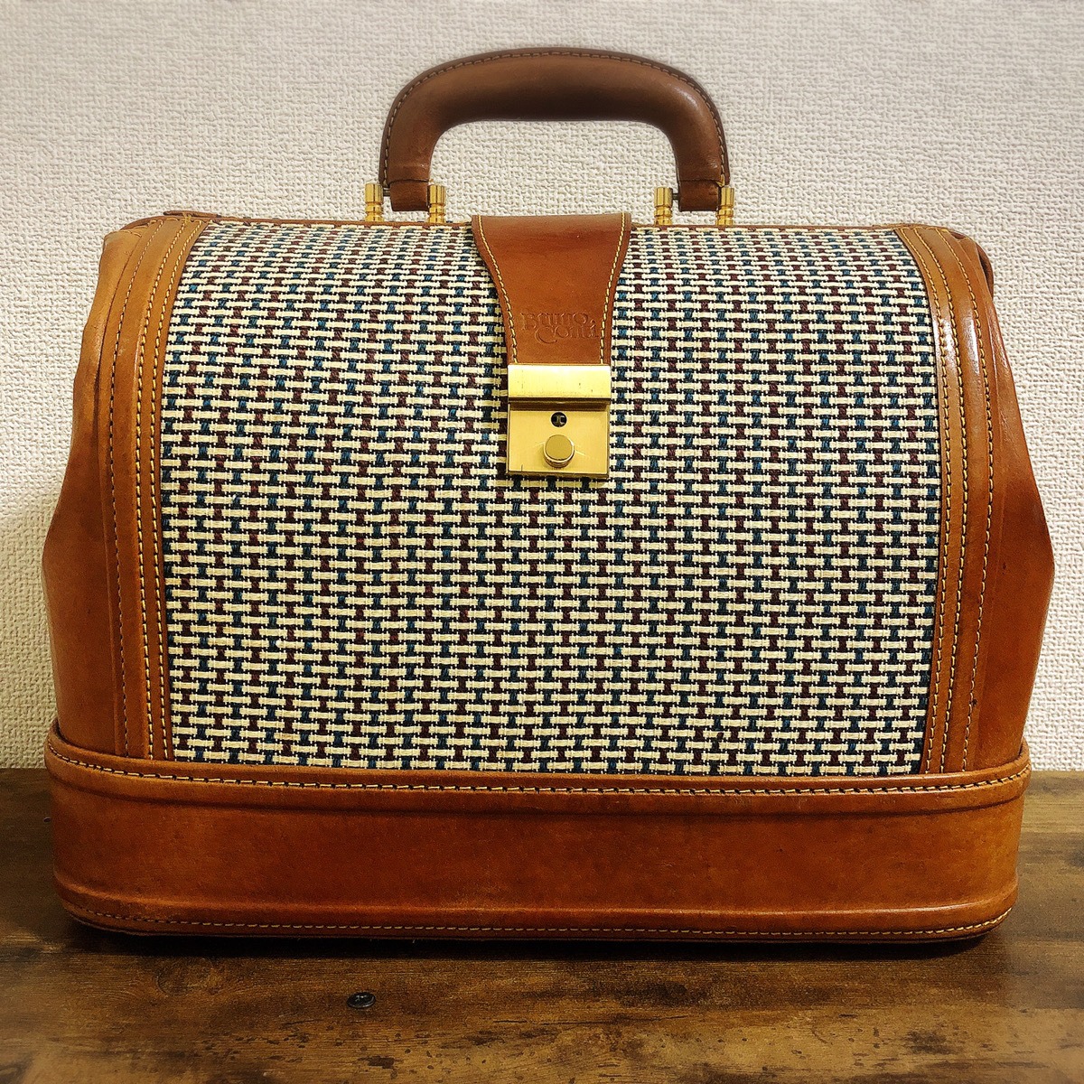◇BRUNOconti ヴィンテージ鞄 ブルーノコンティ 本革 レザーバック 