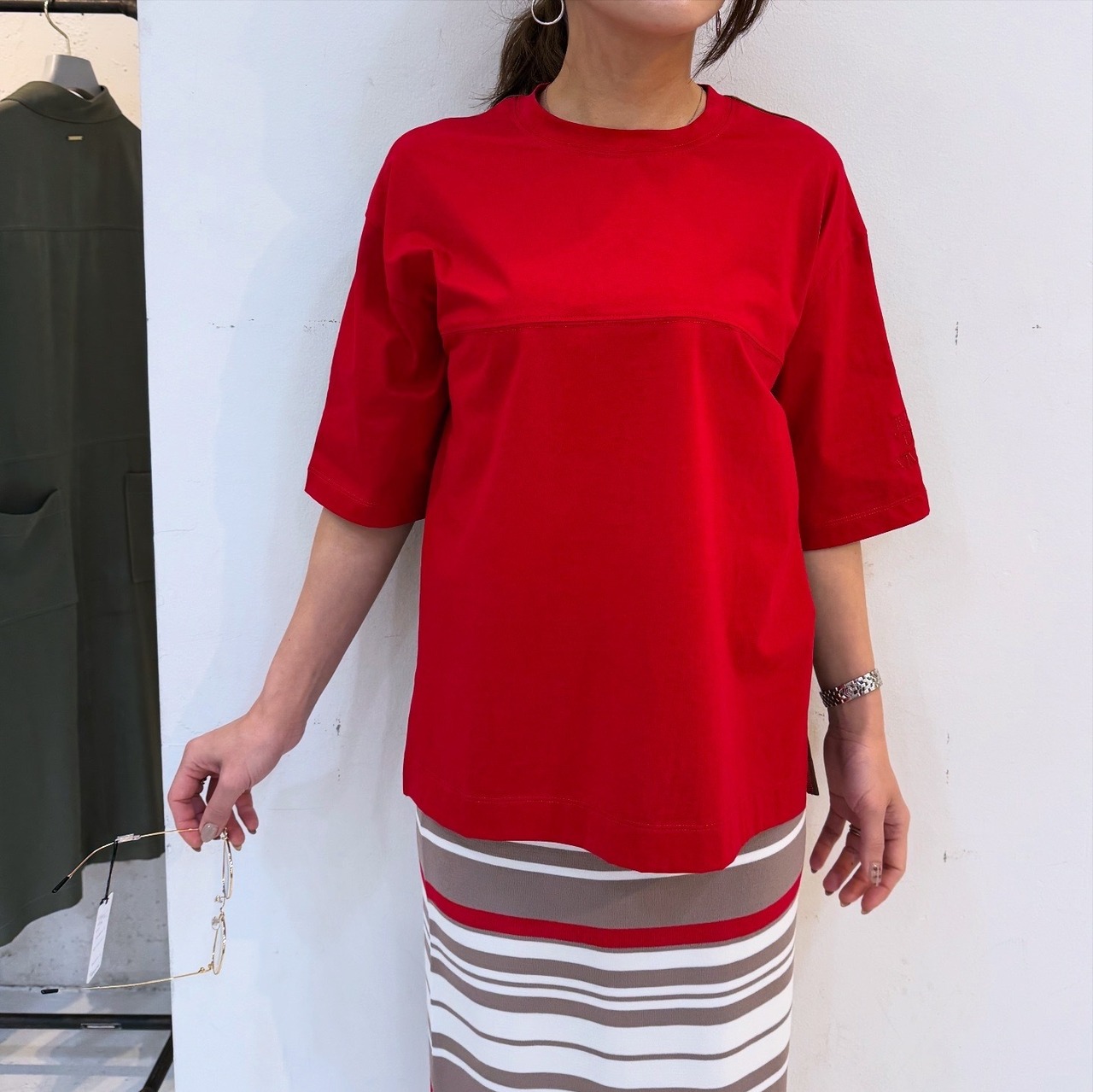 シーシークロス　C.C.CROSS　F/Bバイカラー刺繍T5部袖