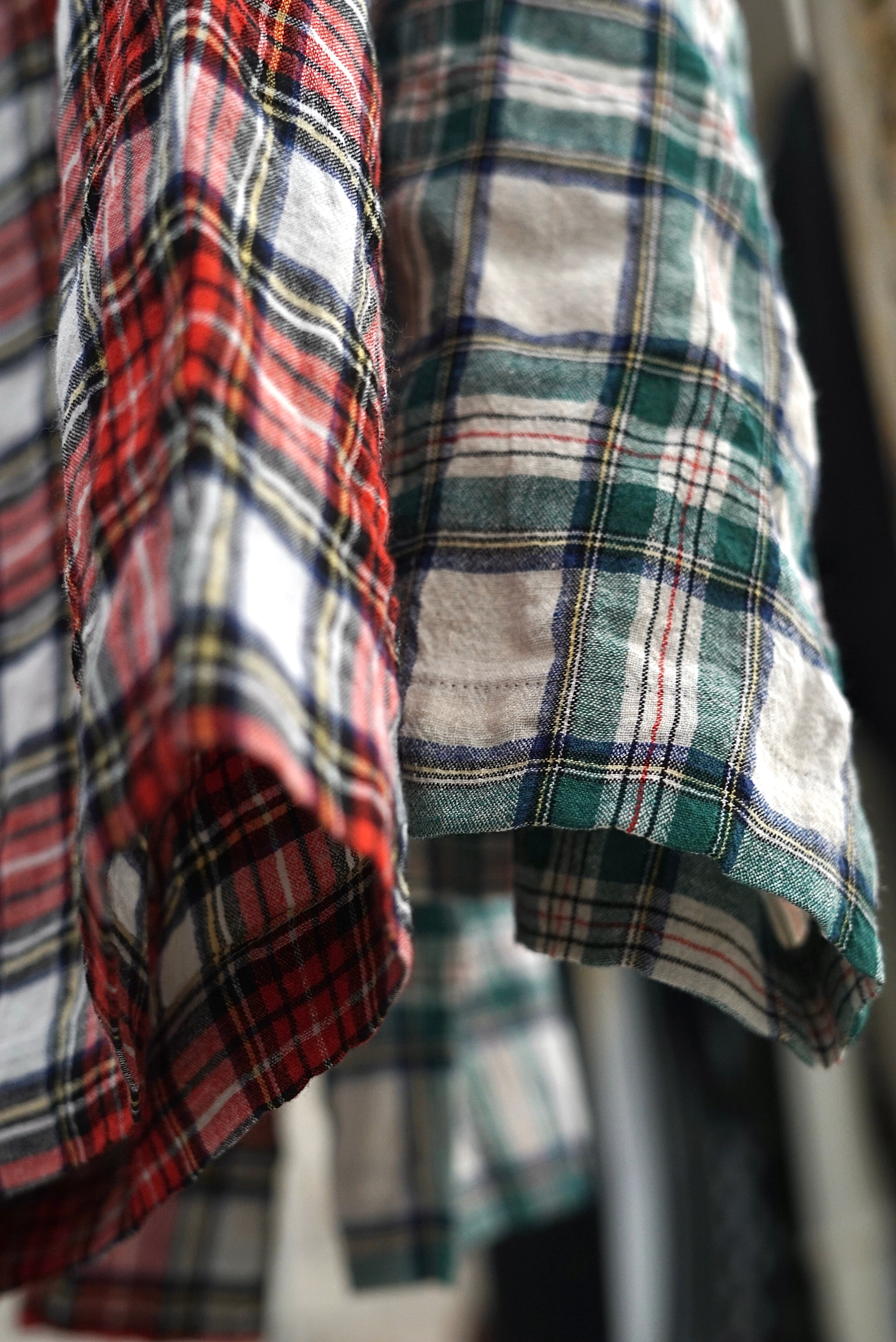 Mediam / Linen Check Pants (Green, Red) | JUQUI Online