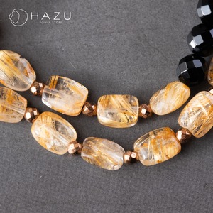 【再販】SALE☆身を守り運を呼ぶルチル［ルチルクォーツ／オニキス／水晶／ヘマタイト］
