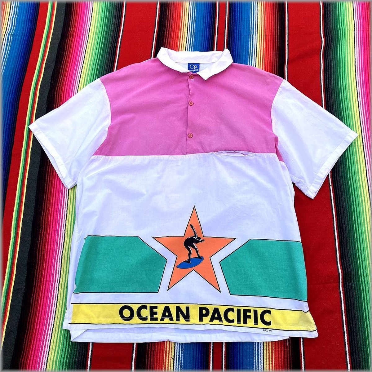 ☆OCEAN PACIFIC オーシャンパシフィック 80s USA製 コットン プル 