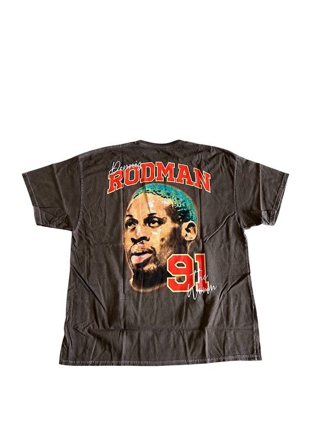 Dennis Rodman デニス ロッドマン Tシャツ Lサイズ シカゴブルズ デニスロッドマン Tシャツ 茶 シカゴブルズ NBA RODMAN | CRACKUP