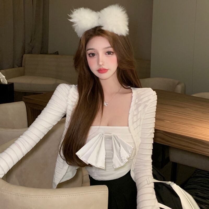 スプリングサマースタイルトップス カーディガンジャケット リボン 春物 夏物 YY-ファッション46097544106