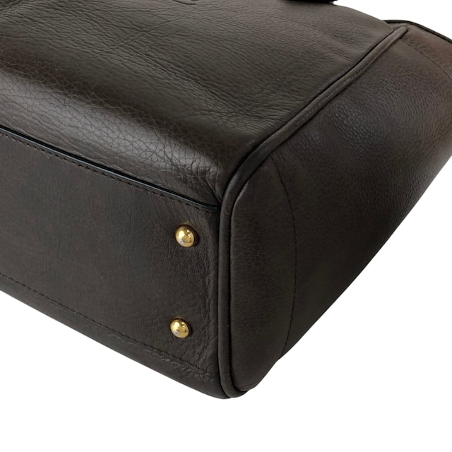 LOEWE ロエベ ヘリテージ ハンドバッグ ブラウン 型押しロゴ レザー トートバッグ vintage ヴィンテージ オールド faniey