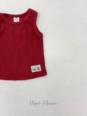 韓国子供服 / 26Autumn / 〖取寄〗Yogurt Mansion / ボンボンタンクトップ/ キッズ服 *XS~JM*