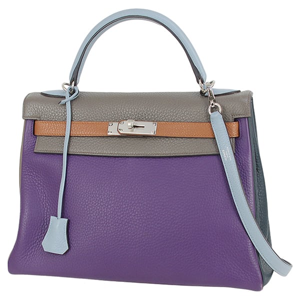 Vintage HERMES エルメス ケリー32 アルルカン ハンドバッグ トートバッグ ショルダーバッグ マルチカラー シルバー金具