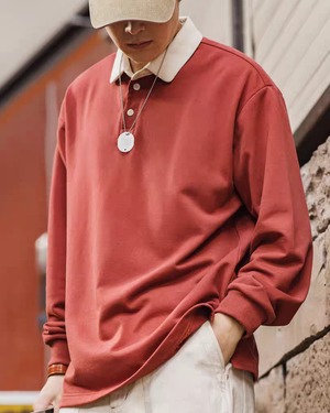 Retro Color Block Polo Sweater  K0252