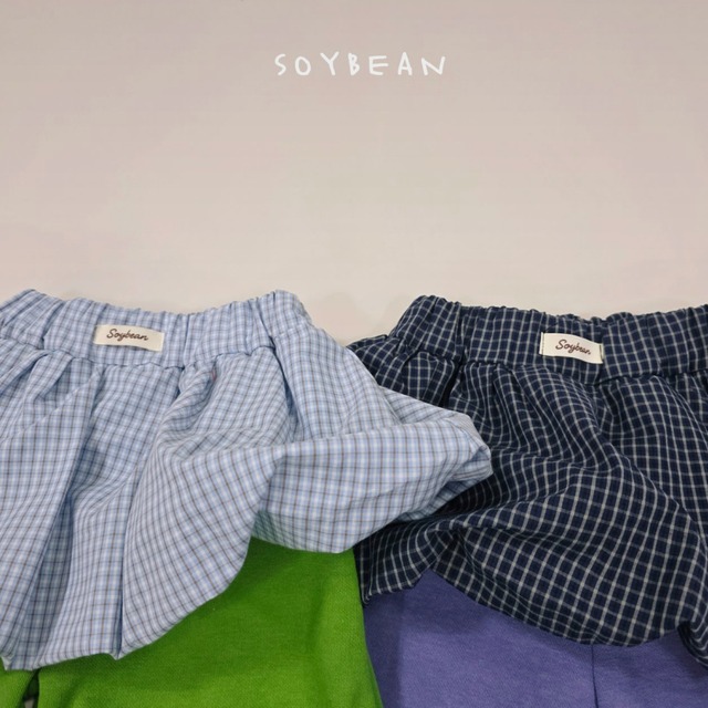 《送料無料》予約:チェックパンプキンワイドパンツ【soybean】※ジュニアサイズ