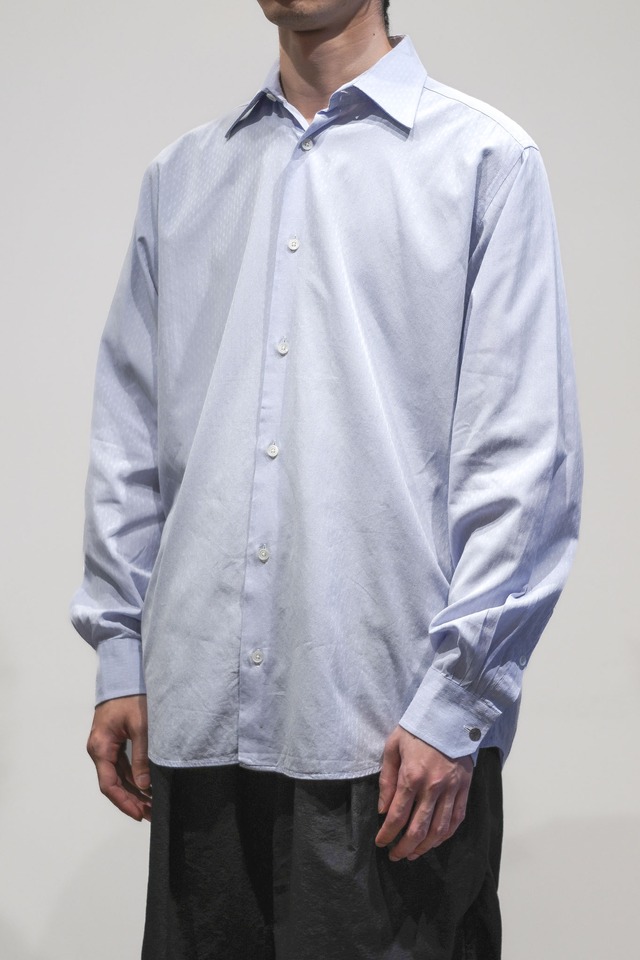 00's "HERMÈS" Jacquard Weave Cotton Dress Shirt Made in FRANCE