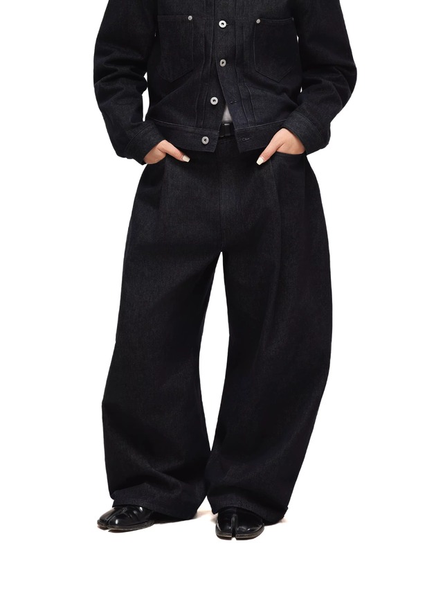 6CRAYON 11.3oz Navy Blue Baggy Denim Jeans