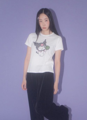[BOCBOK] Dot Kuromi Half T-shirt 正規品 韓国ブランド 韓国通販 韓国代行 韓国ファッション 日本 店舗 ボクボク bocbok