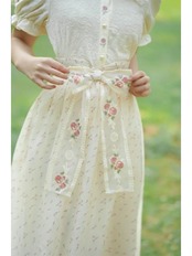 【0202】Lace Shirt Floral Skirt Short Sleeve 2 Piece Set